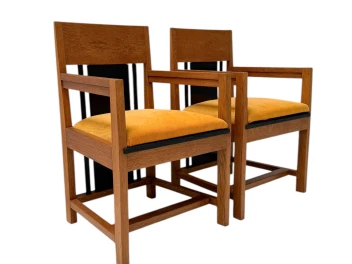 Two Art Deco Modernist High Back Armchairs by Cor Alons, 1927